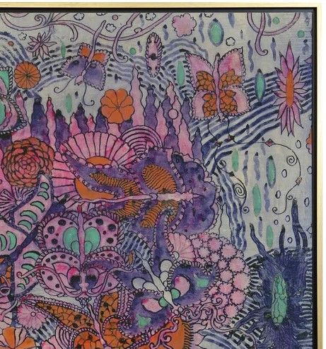 Stylecraft Purple and Orange Batik Wall Art-1