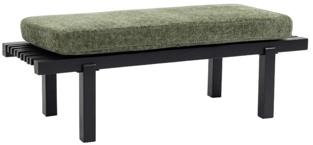 Meridian Furniture Naya Green/Black Bench with Cushion-0