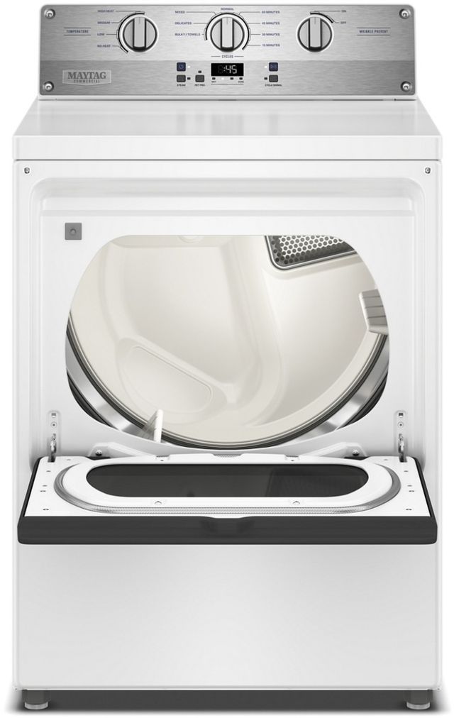 Maytag® Commercial 7.5 Cu. Ft. White Commercial-Grade Vented Electric Dryer-1