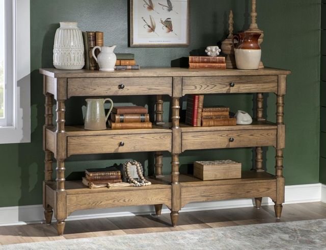 Legacy Classic Vintage Market Barnwood Oak Console Storage Table-1