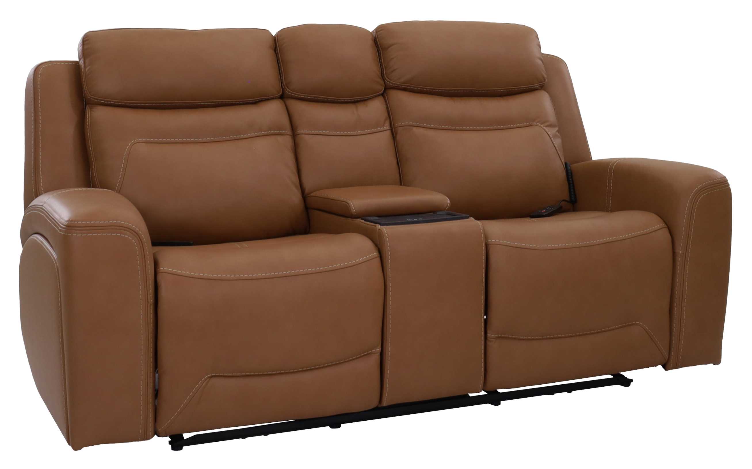 Kuka Home K-Motion Butternut Leather Power Reclining Console