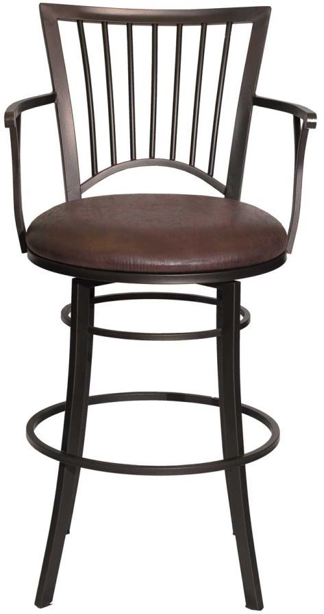 Steve Silver Co. Bayview Gunmetal Swivel Counter Stool-1