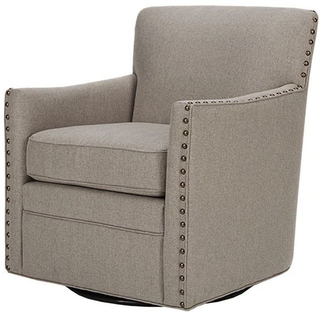 Olliix by Madison Park Natural Devrim Herringbone Texture Swivel Chair-1