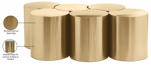Meridian Furniture Dimple 6-Piece Gold 18" Modular Nesting Coffee Table Set-3