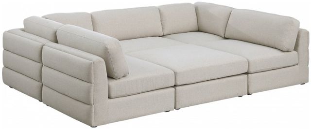 Meridian Furniture Beckham 6-Piece Beige Modular Sectional Sofa Set-0
