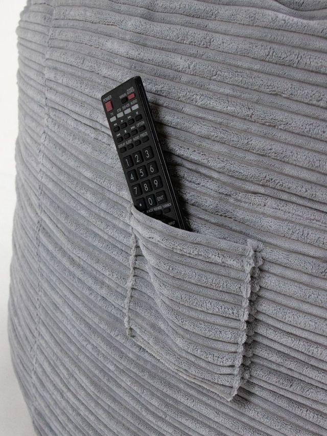 CordaRoy's® Nest Light Gray Terry Corduroy Full Adult Bean Bag Chair-1