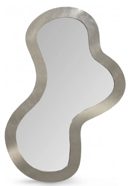 Meridian Furniture Oblique Brushed Silver 48" Accent Mirror-0