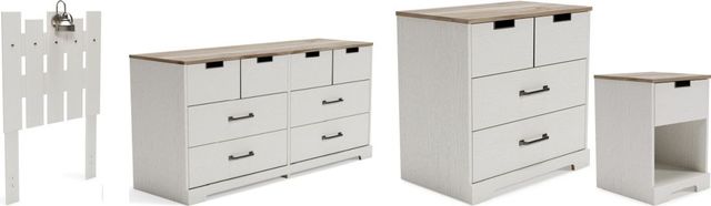 Signature Design by Ashley® Vaibryn 4-Piece White Twin Panel Headboard Bedroom Set-0