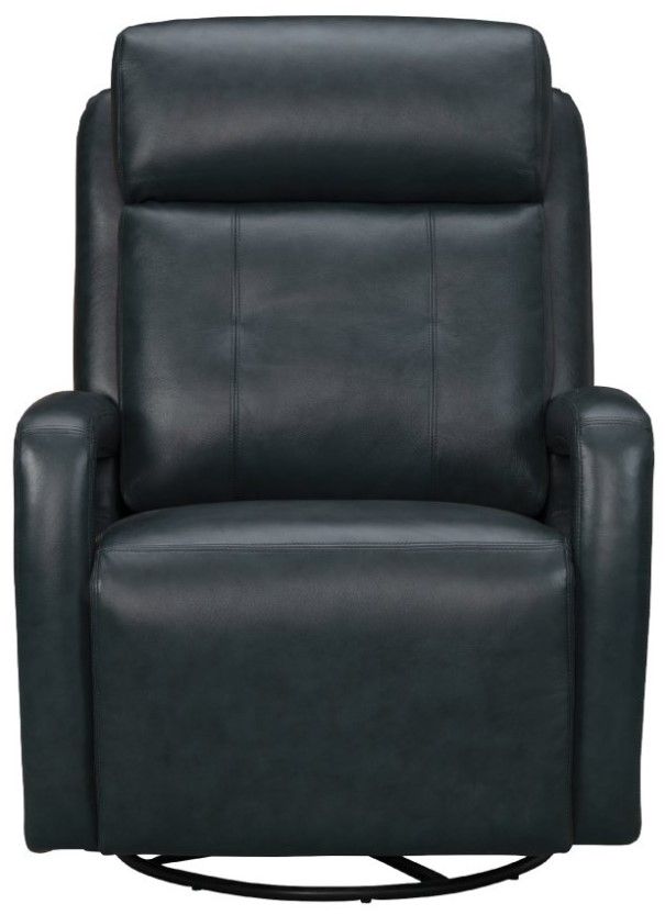 BarcaLounger® Gilbert Traci Midnight Blue Leather Power Swivel Glider Recliner-3