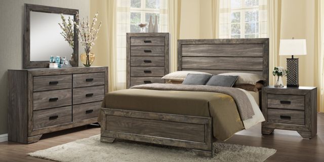 American Wholesale Furniture Nathan Distressed Gray Oak Nightstand-2