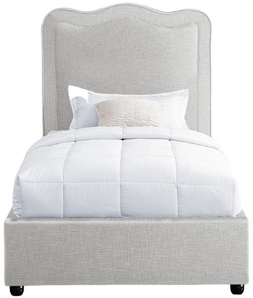 Meridian Furniture Felix Cream Twin Upholstered Panel Bed-1