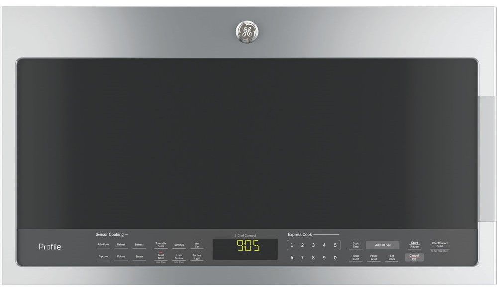 GE Profile 30" Stainless Steel Low Profile 2.1 cu. ft. Over the Range Microwave