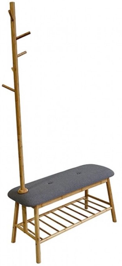 Furniture of America® Mosier Gray/Natural Hall Tree with Bench and