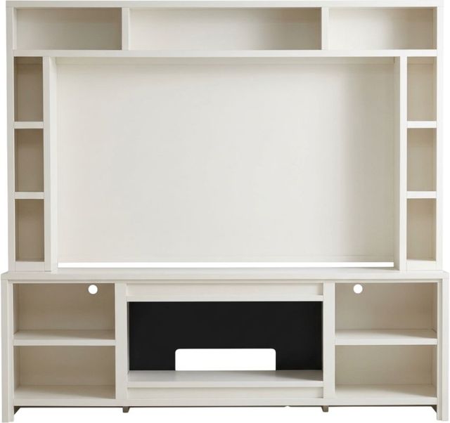 aspenhome® Tatum White 96'' Fireplace Console and Hutch-0