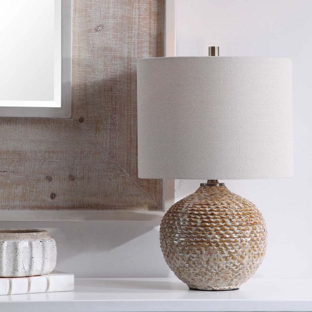 Uttermost® Lagos Brown Glaze Table Lamp-1