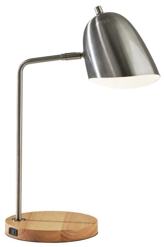 Adesso® Jude Brushed Steel/Natural Desk Lamp-0
