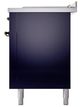 Ilve® Nostalgie II Noblesse 60'' Midnight Blue Pro Style Dual Fuel Range with Burnished Trim-3