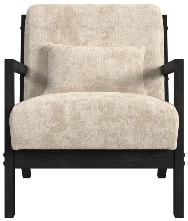 Elements International Marina Brushed Espresso/Langley Cream Accent Chair-2