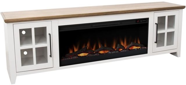 Legends Home Providence Bourbon/White 83" Fireplace Console-0