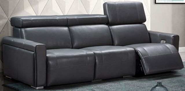 Via Furniture Orleans Black Power Reclining Sofa with Adjustable Headrest-0
