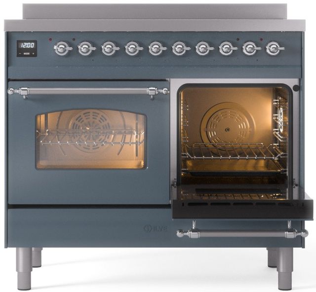 Ilve® Nostalgie II Series 40" Blue Grey Pro Style Induction Range-3