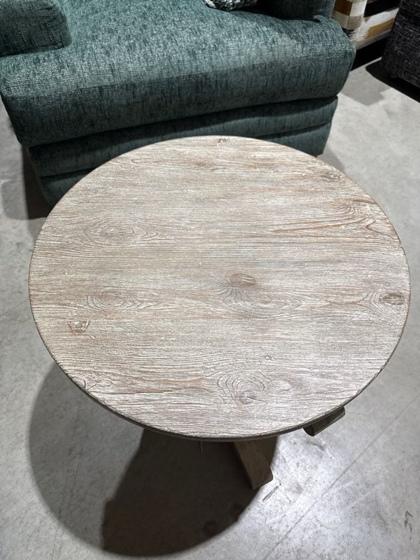 Clearance Liberty Furniture Greystone Mill Stone White Wash End Table-1