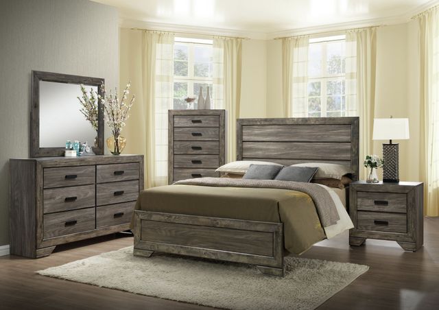 Elements International Nathan Gray Oak Dresser and Mirror-3
