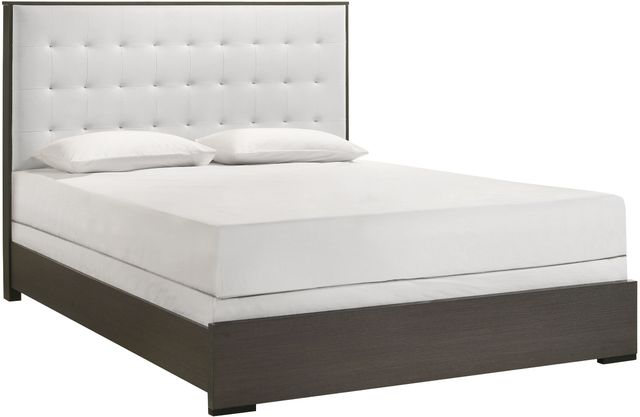 Crown Mark Sharpe Gray Full Upholstered Panel Bed-0