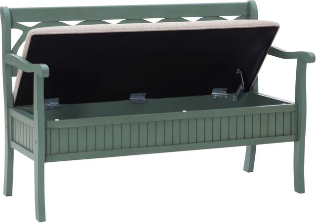 Powell® Elliana Teal Storage Bench-2