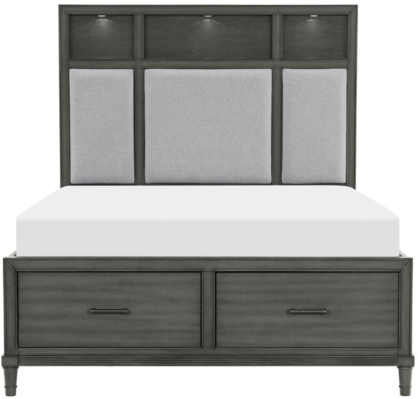 Homelegance® Wittenberry Gray/Pebble Queen Platform Storage Bed-2
