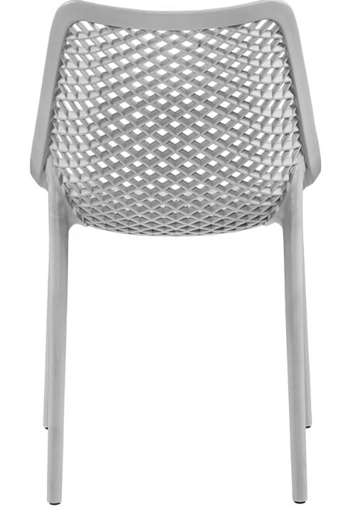 Meridian Furniture Mykonos Gray Plastic Outdoor Patio Dining Side Chair-3