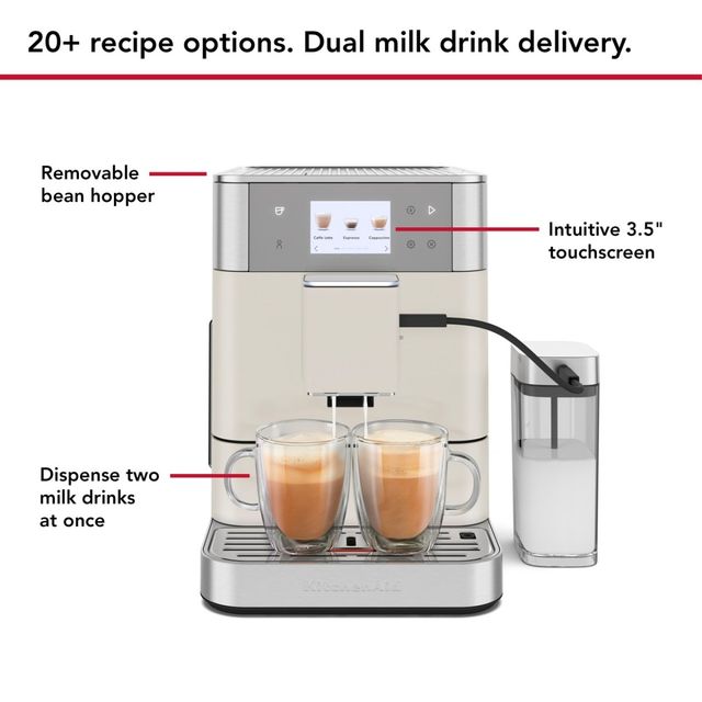 KitchenAid® KF7 Porcelain White Fully Automatic Espresso Machine-4