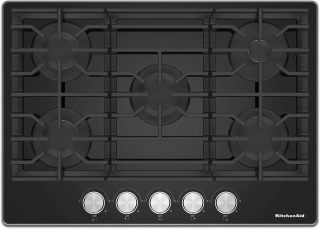 KitchenAid® 36" Black Gas Cooktop-0