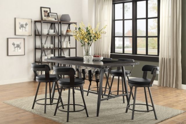 Homelegance® Appert Black/Dark Gray Swivel Counter Height Chair-1