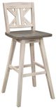Homelegance® Amsonia Distressed Gray/White Sand Swivel Pub Height Chair with Divided X-Back-0