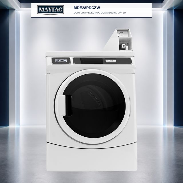 Maytag Commercial 6.7 Cu. Ft. Coin-Drop Electric Front-Load Dryer - White-2