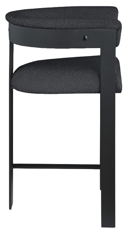 Meridian Furniture Romeo Black Boucle Black Counter Stool-1
