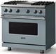 Viking® 5 Series 36" Novembery Sky Pro Style Gas (NG) Range with Polished Chrome Trim-2