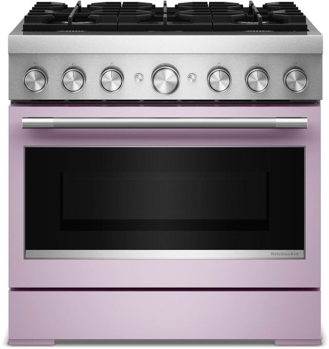 KitchenAid® 36" Wildflower 6 Burner Pro Style Dual Fuel Range with No Preheat Air Fry Mode -0