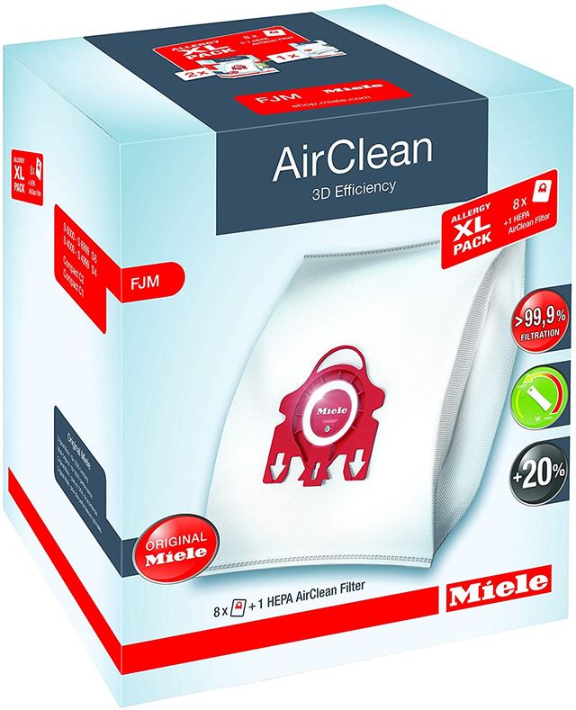 Miele White Allergy XL Pack AirClean 3D Efficiency FJM Dust Vacuum Bag-0