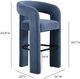 TOV Furniture Malone Blue Denim Chenille Bar Stool-1