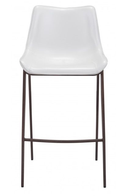 Zuo® Modern Magnus White/Walnut Bar Chair-0