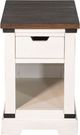 Sunny Designs™ French Country Brown Chair Side Table with White Base-2