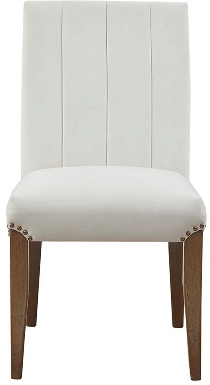 Olliix by Madison Park Audrey Set of 2 Cream Channel Tufting Dining Chair-1