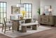 Elements International Conner Light Grey/Oak Dining Bench-1