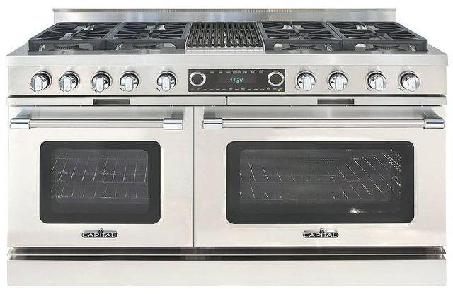 Capital Cooking™ Grand Chef 60" Stainless Steel Sealed Burner Pro Style Dual Fuel Range with Grill-0