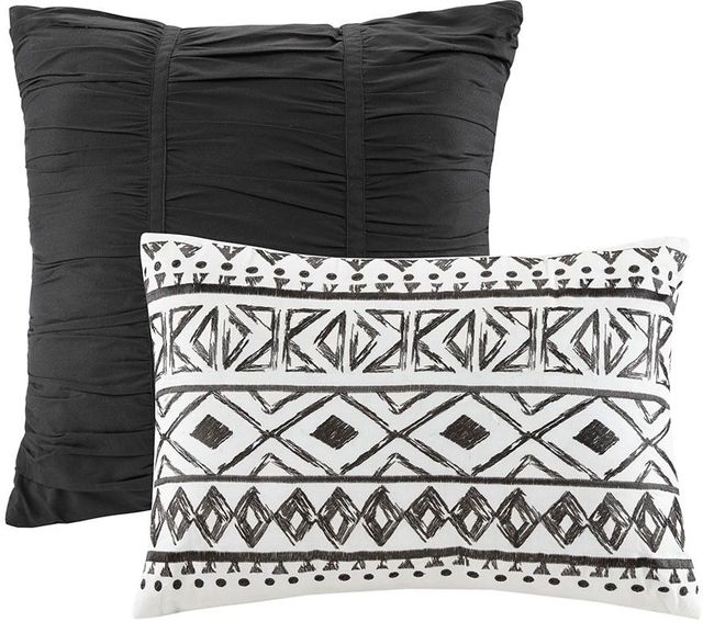 Olliix by Urban Habitat Larisa 7 Piece Black King/California King Cotton Reversible Coverlet Set-4
