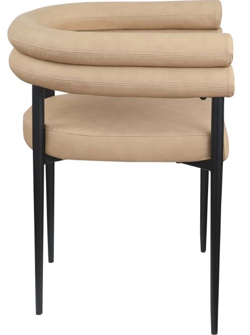 Meridian Furniture Lavina Tan/Black Vegan Leather Upholstered Dining Chair-2