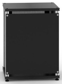 Salamander Designs® Synergy System Black Oak 1-Door AV Cabinet with Aluminum Post-3