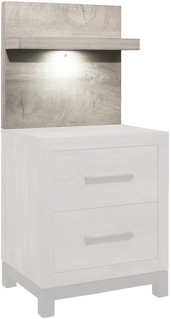 Mazin Furniture Zephyr Light Gray Nightstand Back Panel with LED Light-0
